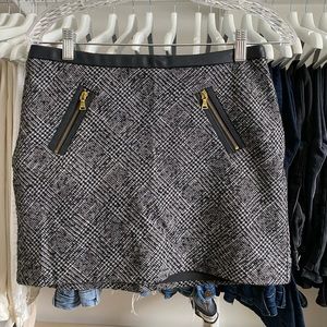 Knit & faux leather skirt